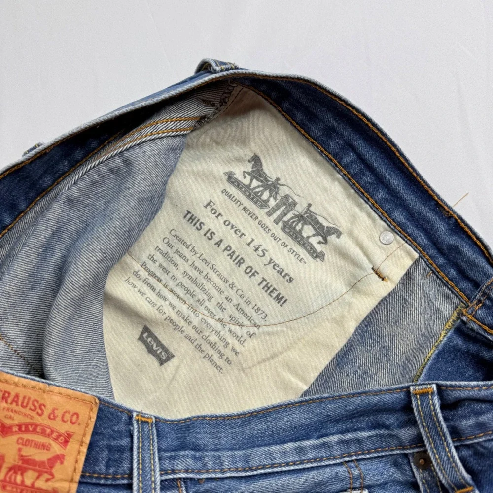 Levis 569 Loose Straight Mens Denim Shorts W38 Blue Medium Wash Baggy Jorts